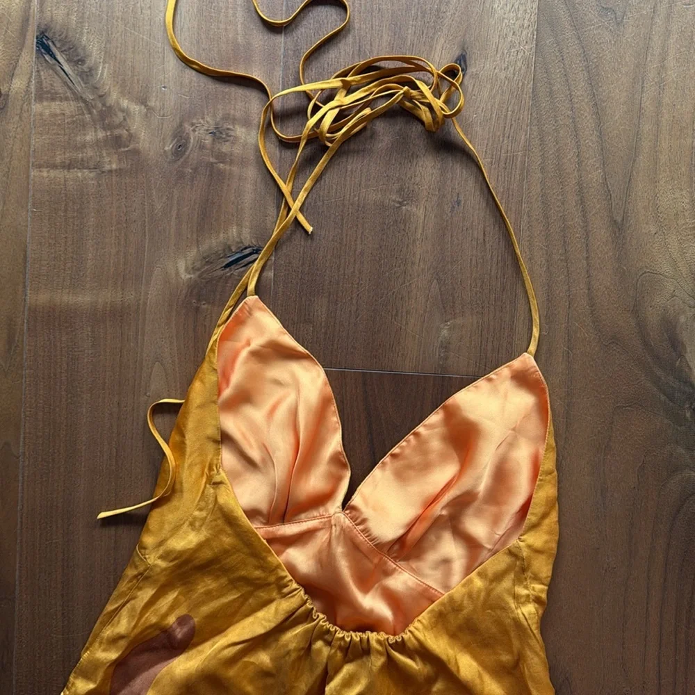 CALA DE LA CRUZ / Bahia Sunburst Midi Dress / Sungold Small - Picture 5 of 5